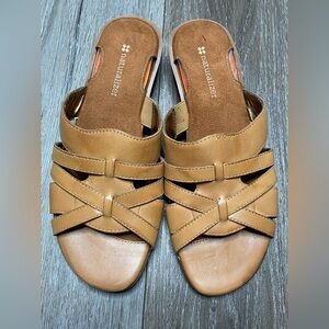 Naturalizer Comfort Dressy Flat Slide Slip On Strappy Sandals Brown 6.5 Barta
